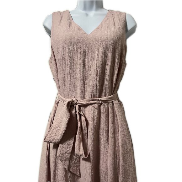 NWOT Calvin Klein Blush Pink Textured A-line Dress, Size 10 - Picture 3 of 9